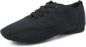 HROYL Leather/Canvas Jazz Shoes lace up Jazz Dancing Shoes,Suitable for Girls/Boys/Women/Men,Model-TJ-DBjazz