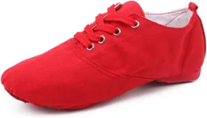 HROYL Leather/Canvas Jazz Shoes lace up Jazz Dancing Shoes,Suitable for Girls/Boys/Women/Men,Model-TJ-DBjazz
