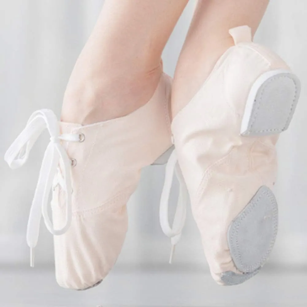 HROYL Leather/Canvas Jazz Shoes lace up Jazz Dancing Shoes,Suitable for Girls/Boys/Women/Men,Model-TJ-DBjazz