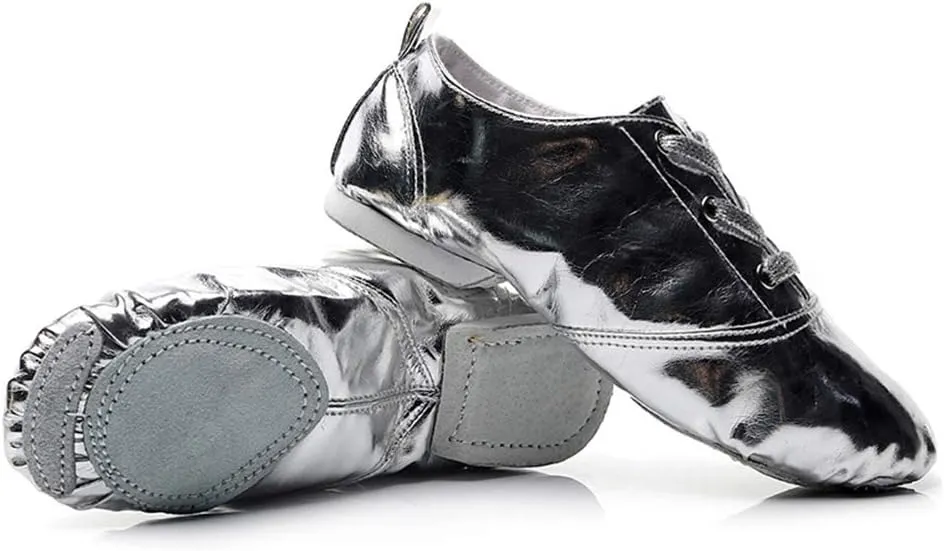 HROYL Leather/Canvas Jazz Shoes lace up Jazz Dancing Shoes,Suitable for Girls/Boys/Women/Men,Model-TJ-DBjazz