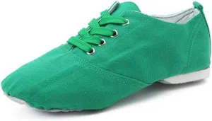 HROYL Leather/Canvas Jazz Shoes lace up Jazz Dancing Shoes,Suitable for Girls/Boys/Women/Men,Model-TJ-DBjazz
