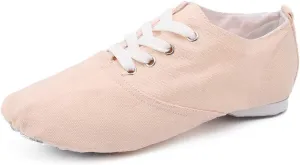 HROYL Leather/Canvas Jazz Shoes lace up Jazz Dancing Shoes,Suitable for Girls/Boys/Women/Men,Model-TJ-DBjazz