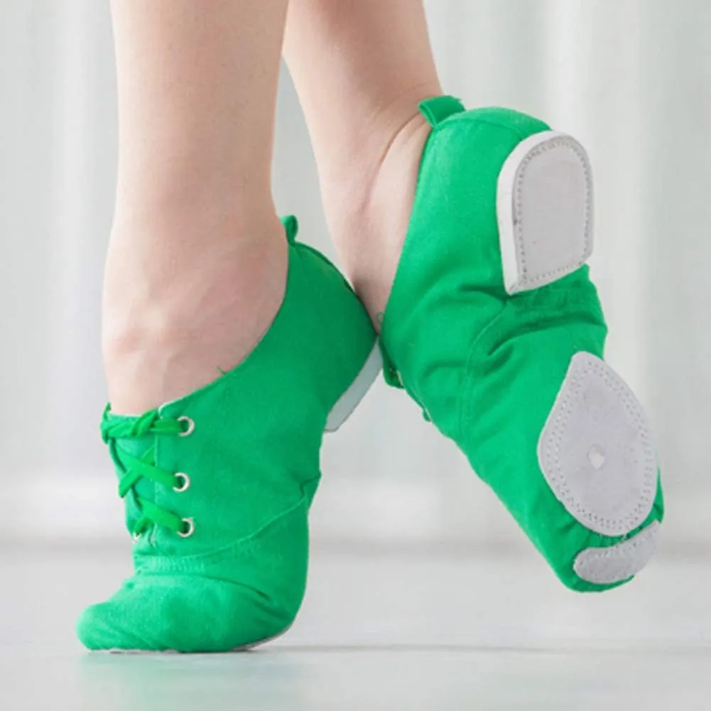 HROYL Leather/Canvas Jazz Shoes lace up Jazz Dancing Shoes,Suitable for Girls/Boys/Women/Men,Model-TJ-DBjazz