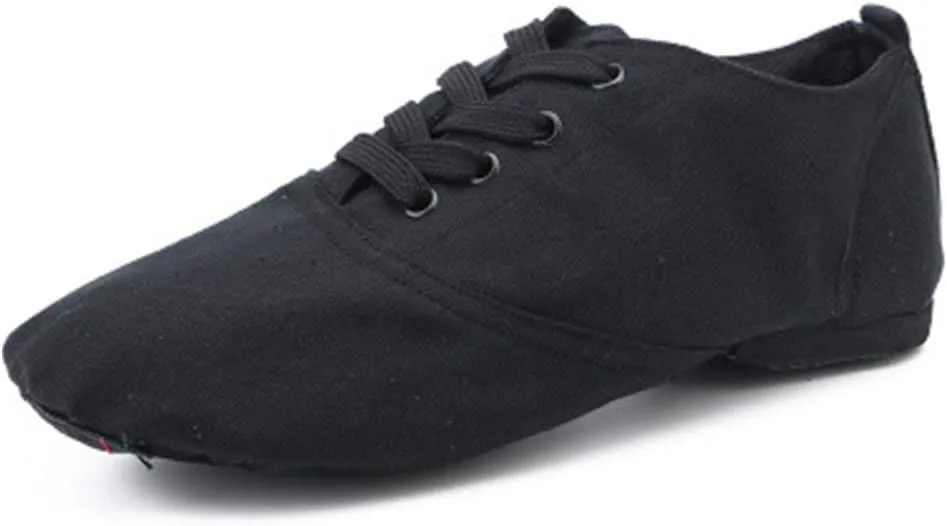 HROYL Leather/Canvas Jazz Shoes lace up Jazz Dancing Shoes,Suitable for Girls/Boys/Women/Men,Model-TJ-DBjazz
