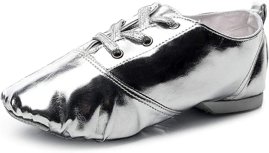 HROYL Leather/Canvas Jazz Shoes lace up Jazz Dancing Shoes,Suitable for Girls/Boys/Women/Men,Model-TJ-DBjazz