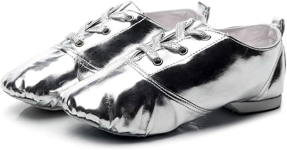 HROYL Leather/Canvas Jazz Shoes lace up Jazz Dancing Shoes,Suitable for Girls/Boys/Women/Men,Model-TJ-DBjazz