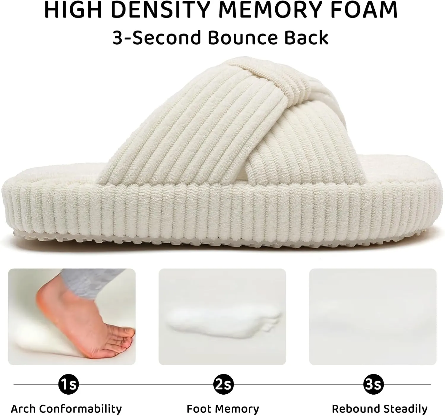IceUnicorn Girls Slippers Kids Cute Corduroy Bow Crossbands Slide Slipper Toddler Memory Foam Open Toe House Shoes for Indoor & Outdoor