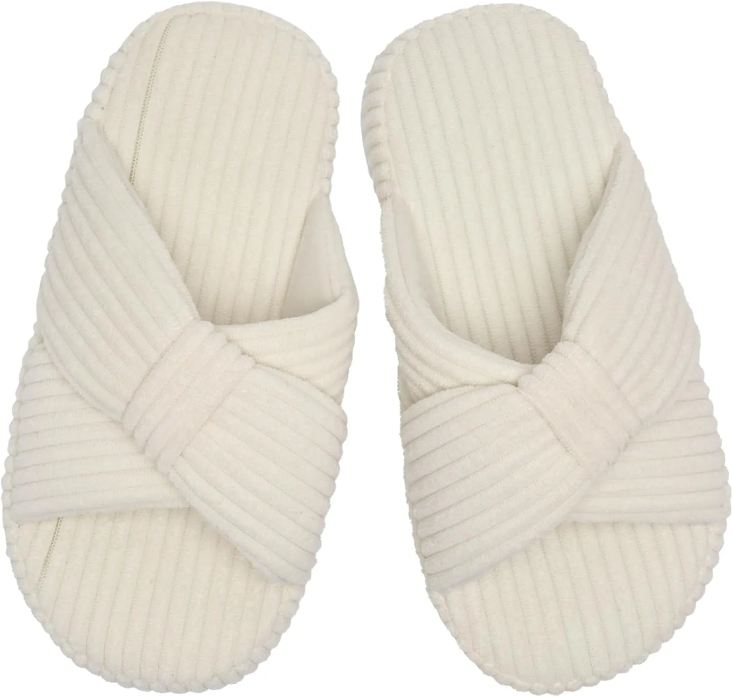 IceUnicorn Girls Slippers Kids Cute Corduroy Bow Crossbands Slide Slipper Toddler Memory Foam Open Toe House Shoes for Indoor & Outdoor