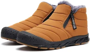 Jakcuz Women Winter Snow Boots Zip Up Fur Lined Warm Ankle Boot Outdoor Anti-slip Waterproof Comfortable Short Boot