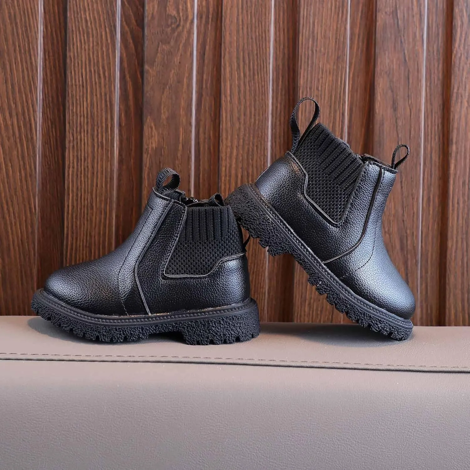 Kids Girls Ankle Bootie with Side Zipper Dress Boot Youth Toddler Waterproof Outdoor Fall Booties Leather Shoes