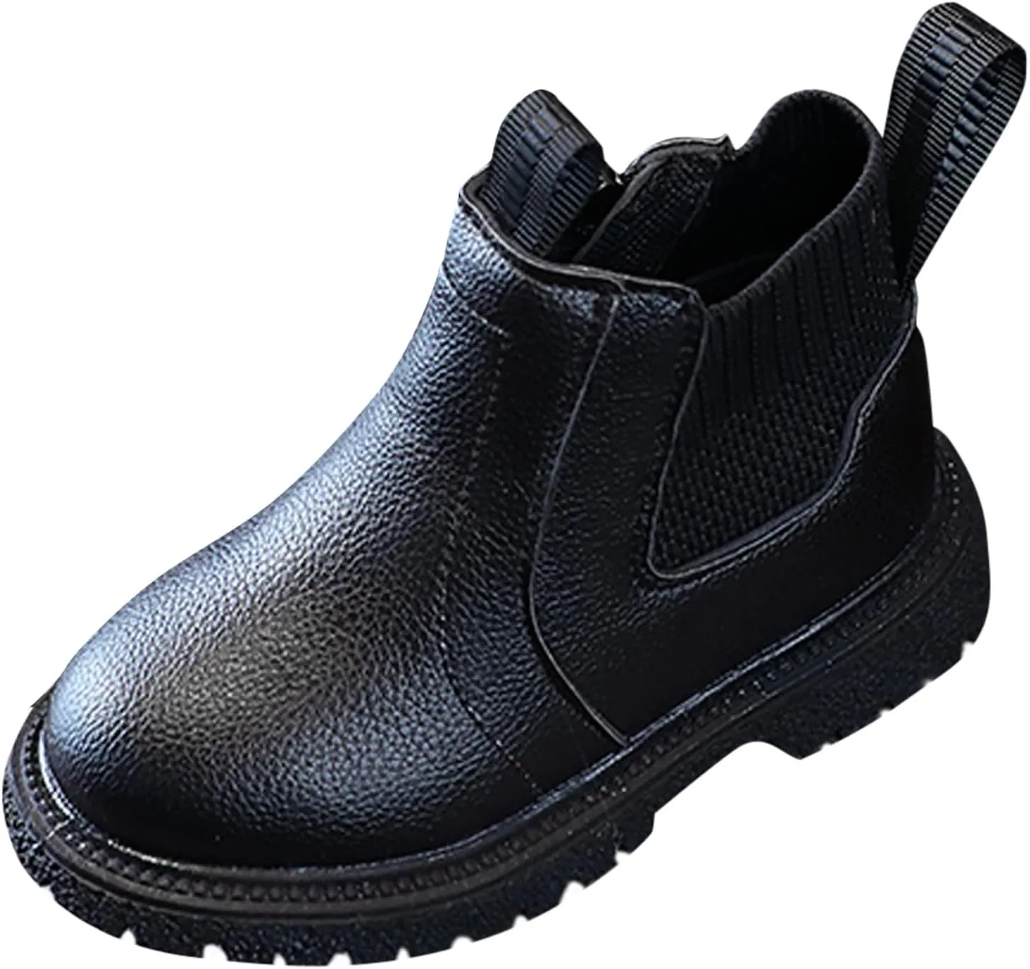 Kids Girls Ankle Bootie with Side Zipper Dress Boot Youth Toddler Waterproof Outdoor Fall Booties Leather Shoes