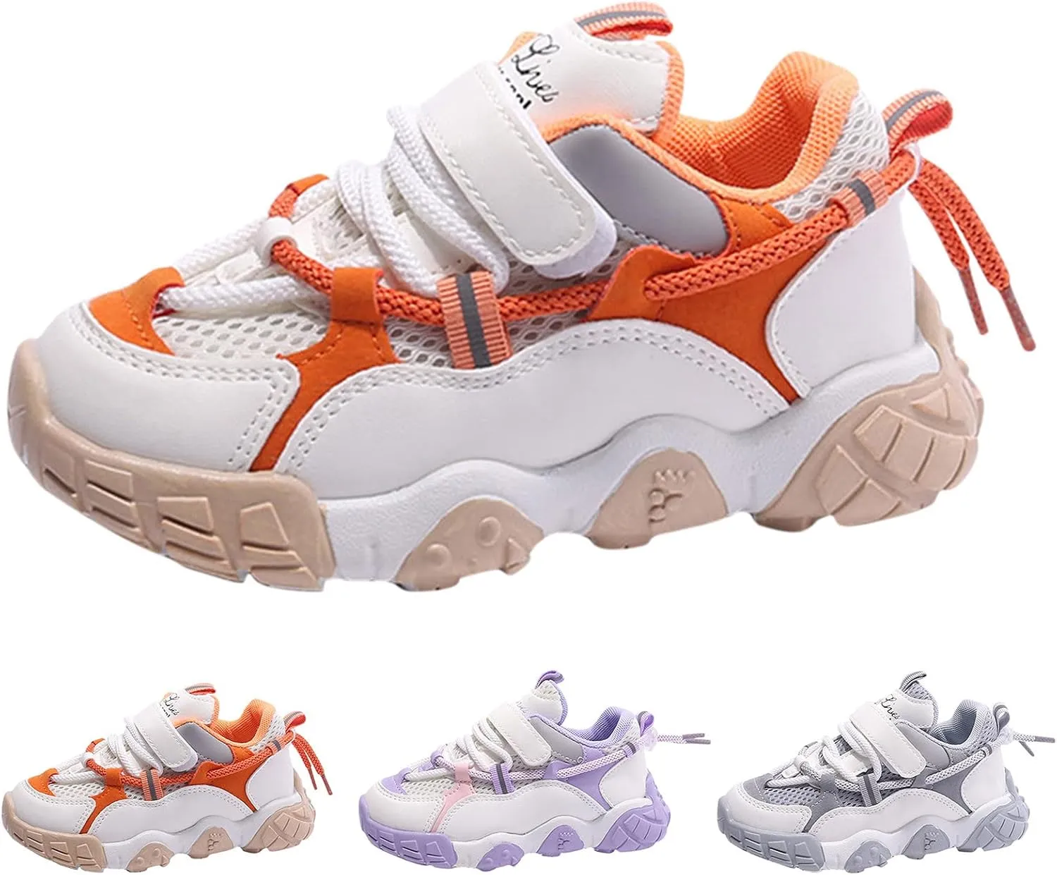 Kids Sneakers Boys Girls Lace-up Tennis Shoes Unisex-Child Lightweight Breathable Walking Shoes Toddler Shoes