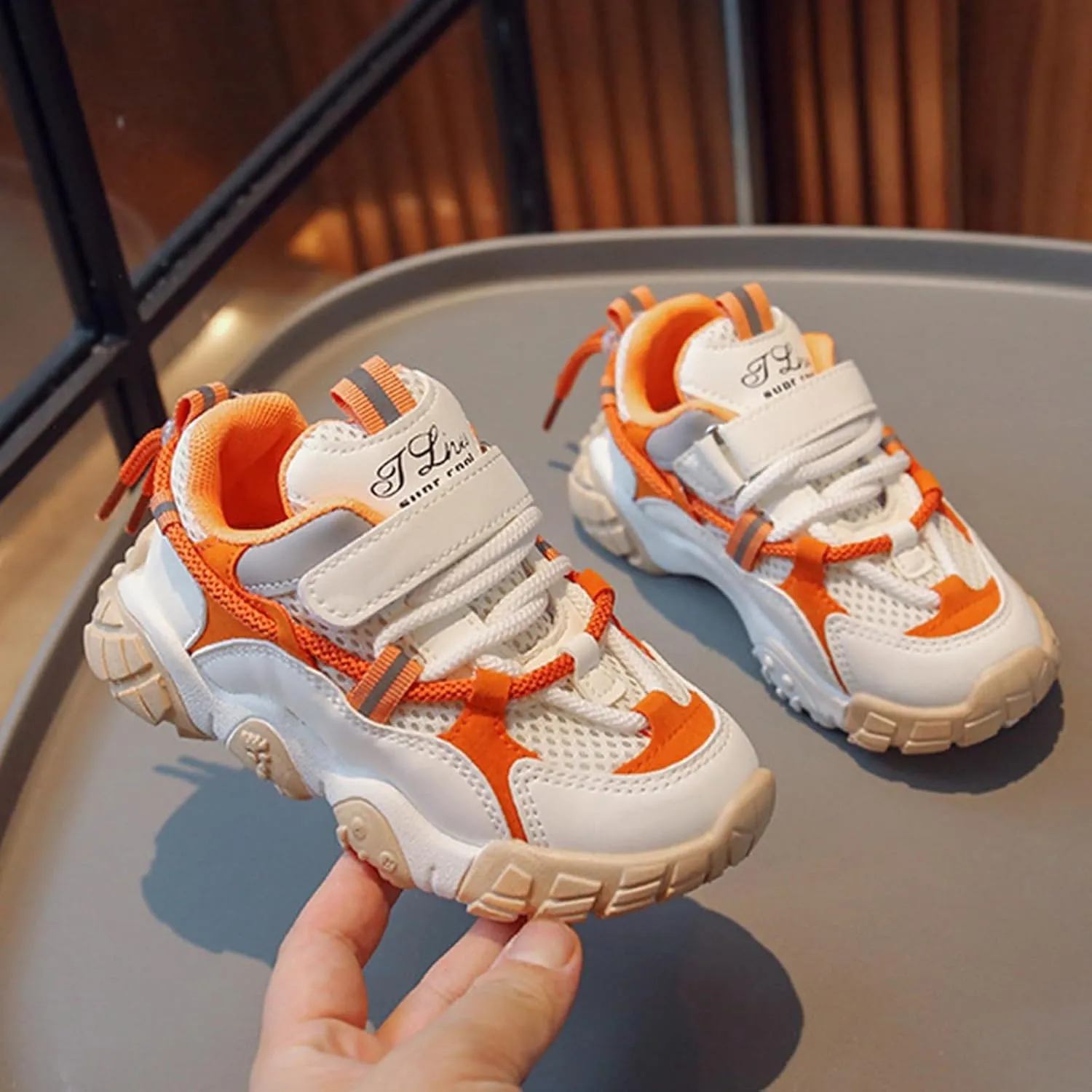 Kids Sneakers Boys Girls Lace-up Tennis Shoes Unisex-Child Lightweight Breathable Walking Shoes Toddler Shoes