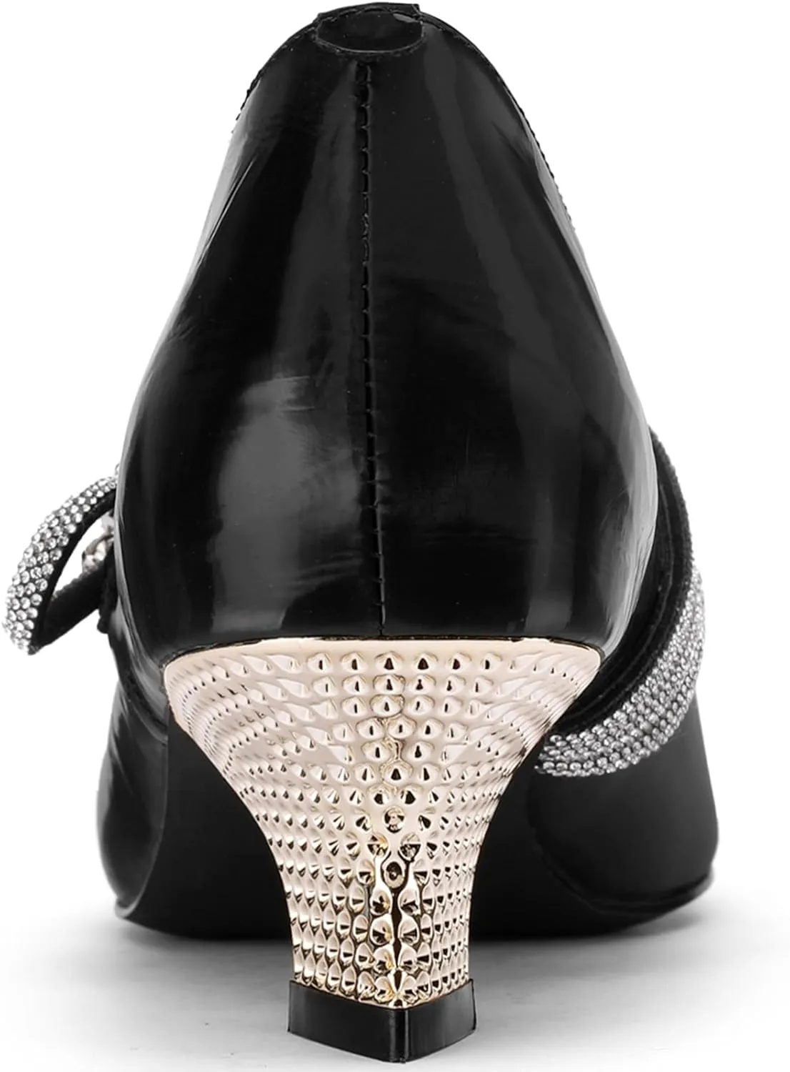 Kitten Heels Low Heels for Women Pointed Toe Pumps Rhinestone Crystal Closed Toe Dressy Comfortable Sexy Elegantes Wedding Slip On Formal Prom Sparkly 1 Inch Shoes