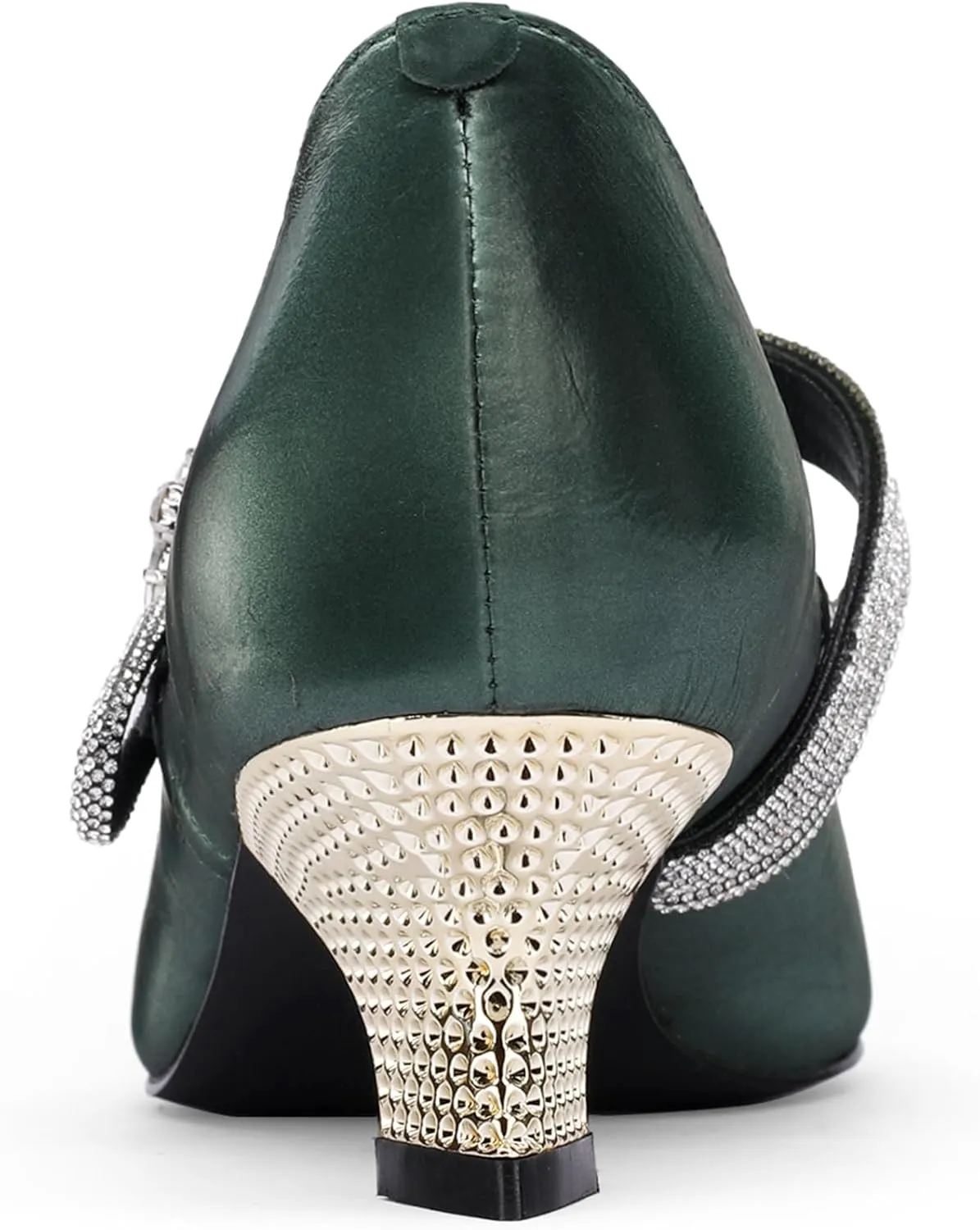 Kitten Heels Low Heels for Women Pointed Toe Pumps Rhinestone Crystal Closed Toe Dressy Comfortable Sexy Elegantes Wedding Slip On Formal Prom Sparkly 1 Inch Shoes