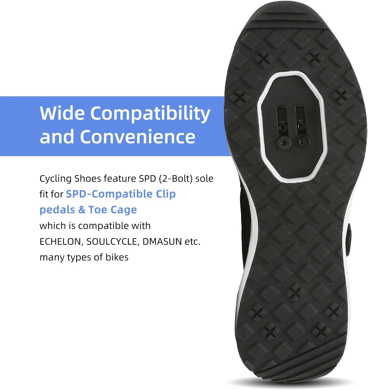 Kyedoo Men‘s Indoor Cycling Shoes Compatible with SPD Cleats, Comfortable Walkable Bike Shoes, Cleats Included