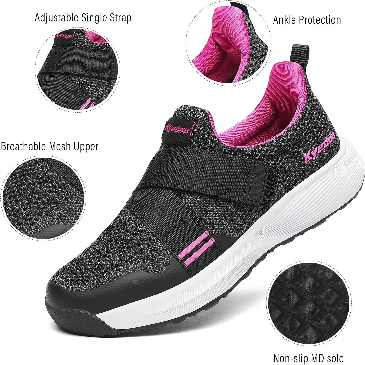 Kyedoo Men‘s Indoor Cycling Shoes Compatible with SPD Cleats, Comfortable Walkable Bike Shoes, Cleats Included