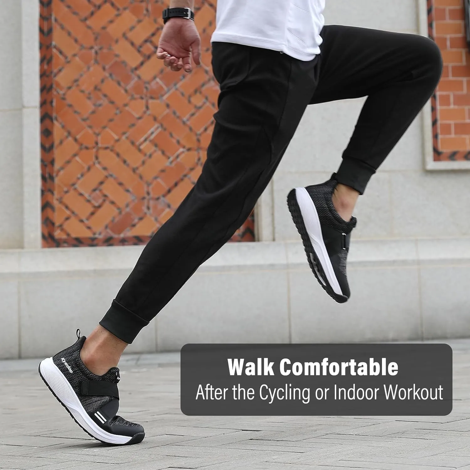Kyedoo Men‘s Indoor Cycling Shoes Compatible with SPD Cleats, Comfortable Walkable Bike Shoes, Cleats Included