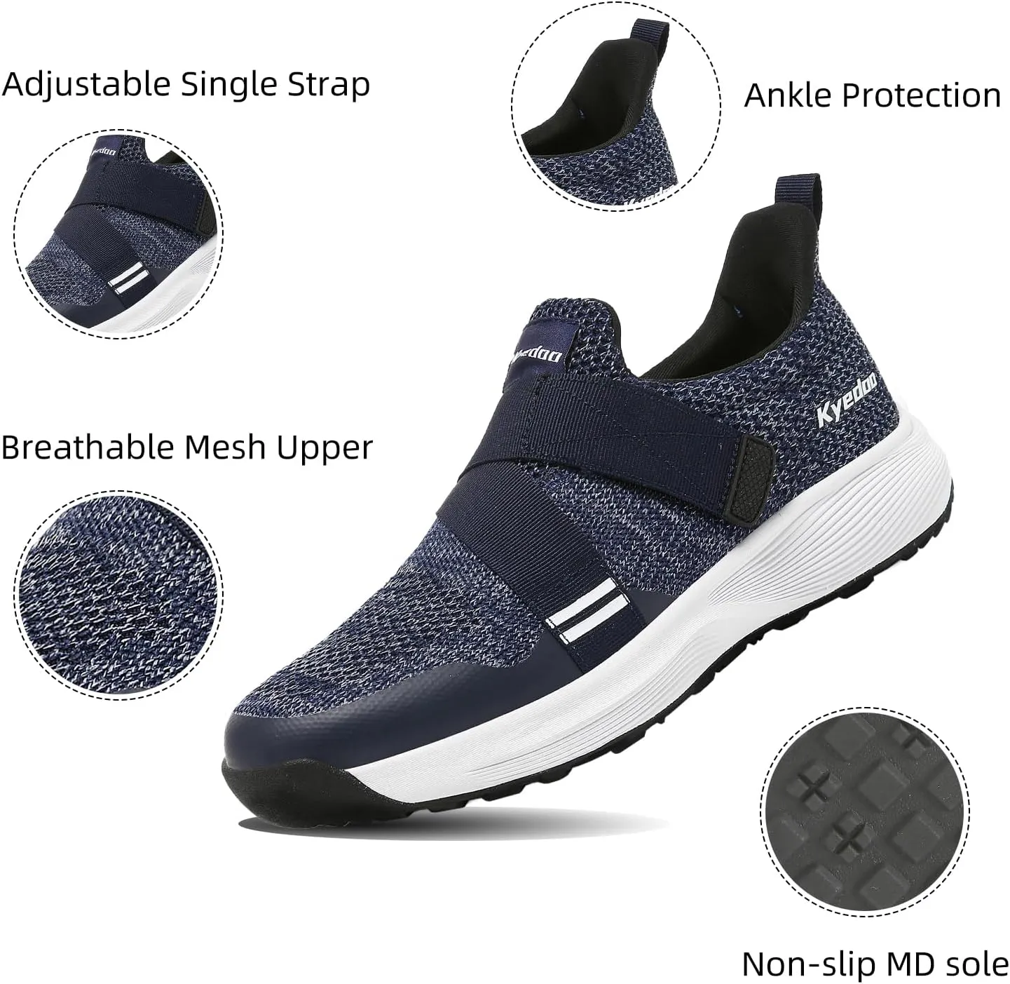 Kyedoo Men‘s Indoor Cycling Shoes Compatible with SPD Cleats, Comfortable Walkable Bike Shoes, Cleats Included