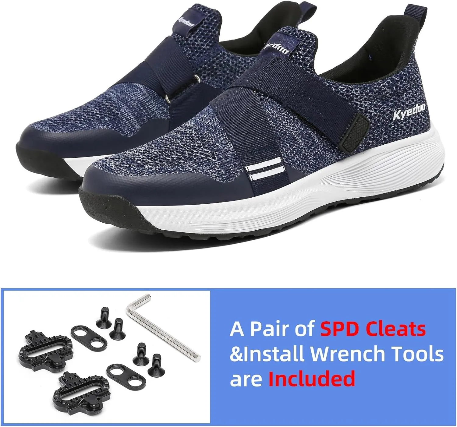 Kyedoo Men‘s Indoor Cycling Shoes Compatible with SPD Cleats, Comfortable Walkable Bike Shoes, Cleats Included