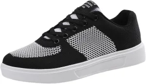 Leisure Couple Men Women Four Seasons Mesh Non Slip Flat Round Toe Breathable Lace Up Lazy Leisure Men S Casual Shoes 9 Men's