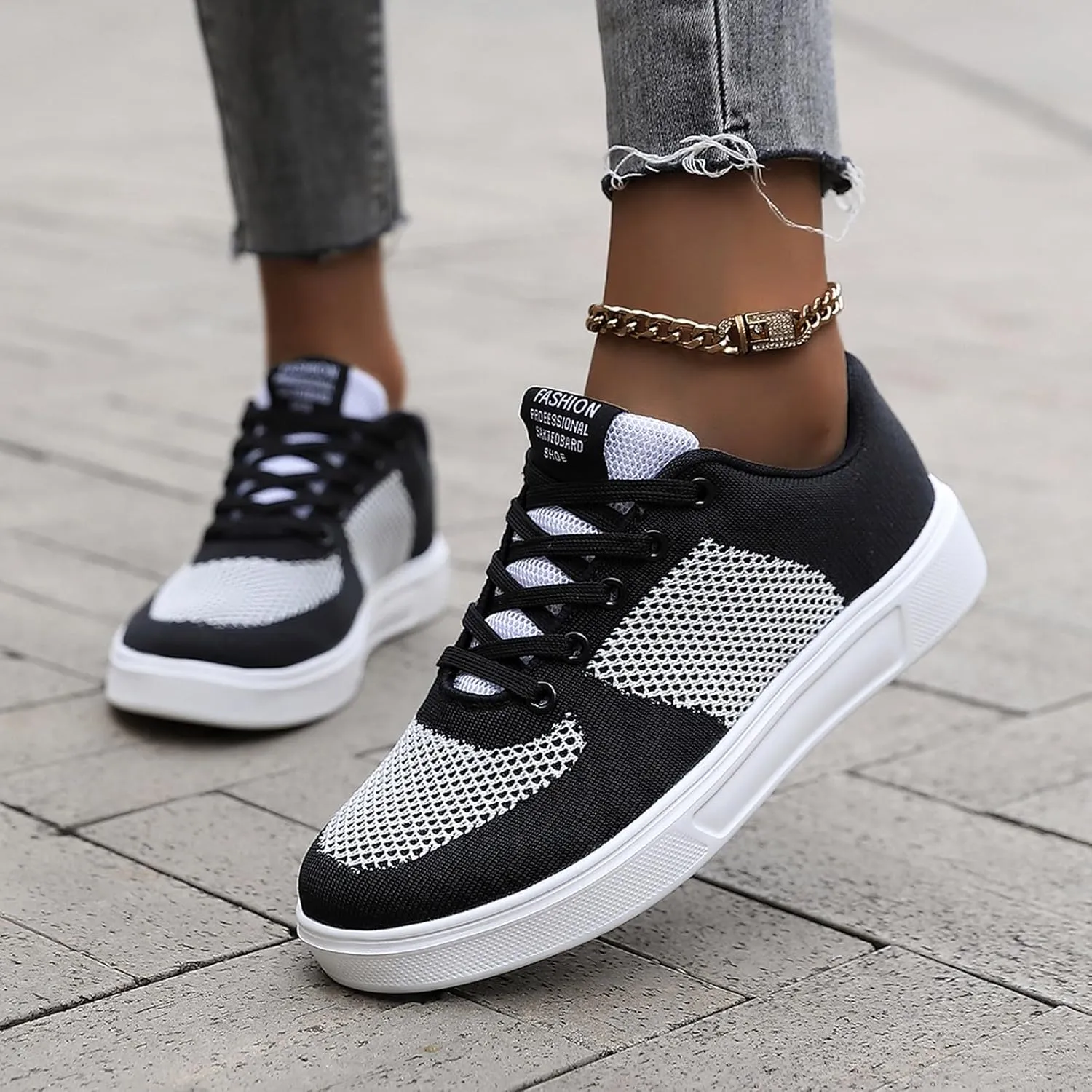 Leisure Couple Men Women Four Seasons Mesh Non Slip Flat Round Toe Breathable Lace Up Lazy Leisure Men S Casual Shoes 9 Men's