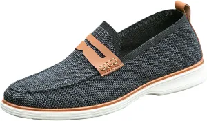 Leisure Men Four Seasons Mesh Non Slip Flat Round Toe Breathable Slip On Lazy Leisure Shoes for Men Casual No Shoelace Men's