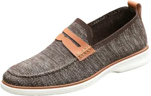 Leisure Men Four Seasons Mesh Non Slip Flat Round Toe Breathable Slip On Lazy Leisure Shoes for Men Casual No Shoelace Men's
