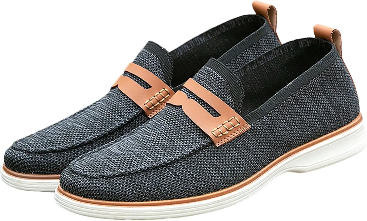 Leisure Men Four Seasons Mesh Non Slip Flat Round Toe Breathable Slip On Lazy Leisure Shoes for Men Casual No Shoelace Men's