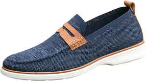 Leisure Men Four Seasons Mesh Non Slip Flat Round Toe Breathable Slip On Lazy Leisure Shoes for Men Casual No Shoelace Men's