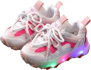 Light Up Shoes Toddler Girls Boys Lightweight LED Flashing Mesh Breathable Adorable Sneakers for Toddler/Little