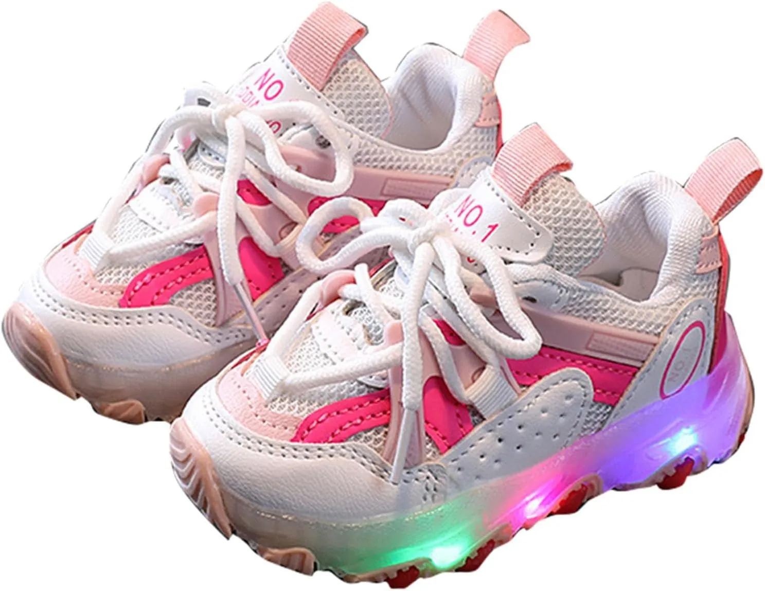 Light Up Shoes Toddler Girls Boys Lightweight LED Flashing Mesh Breathable Adorable Sneakers for Toddler/Little