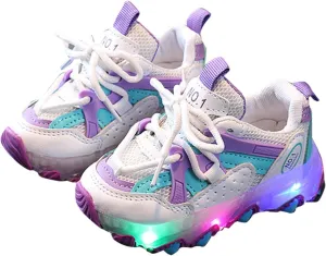 Light Up Shoes Toddler Girls Boys Lightweight LED Flashing Mesh Breathable Adorable Sneakers for Toddler/Little