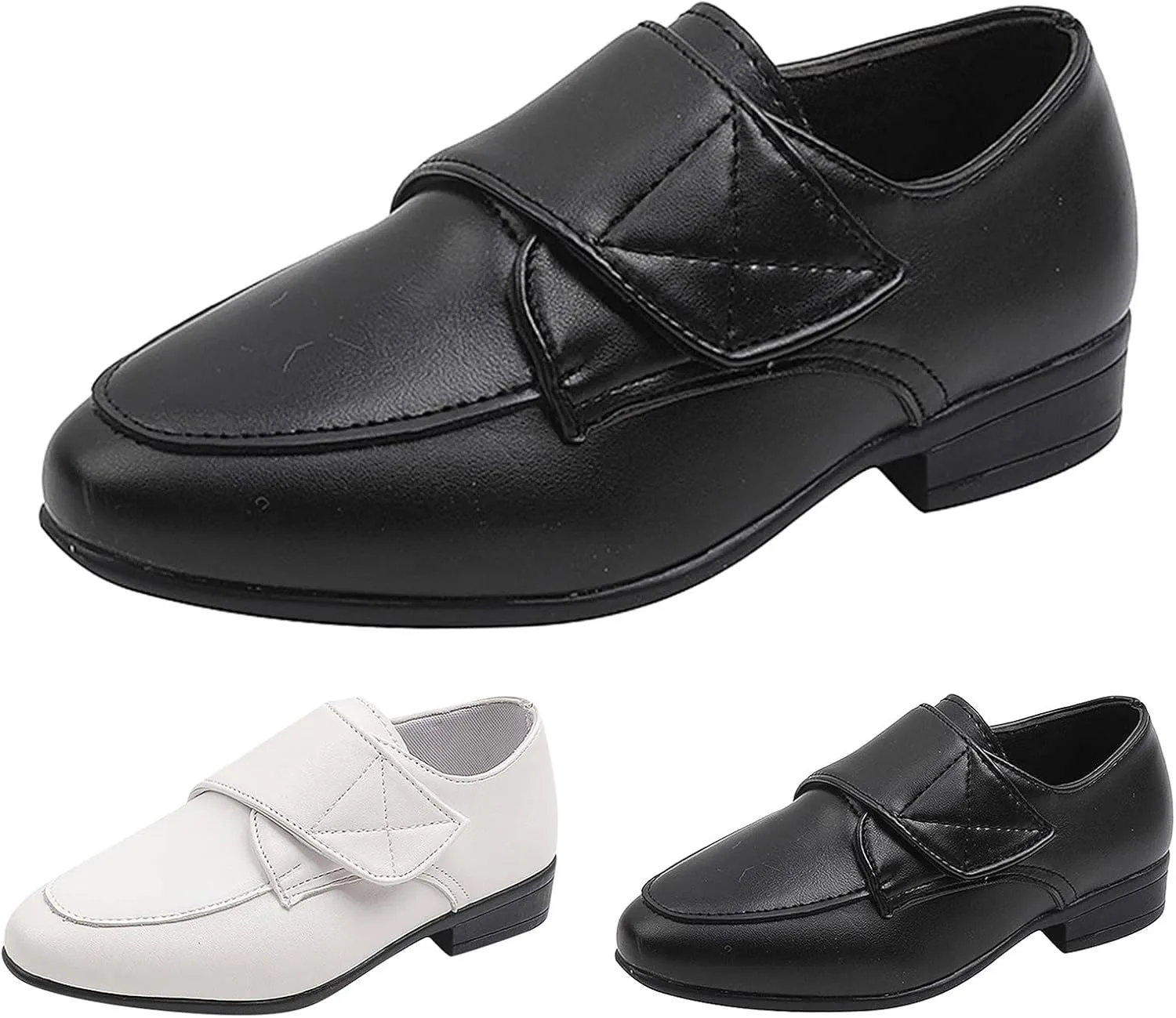 Little Girl's Slip On Loafers Low Heel Casual Shoes Flat Sneakers Kids Fashion Leather aterproof Hook Shoes