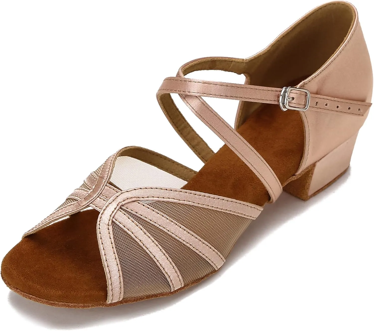 Low Heel Ballroom Dance Shoes Women Latin Salsa Practice Dancing Shoes 1.5 Inch Heel ZB14