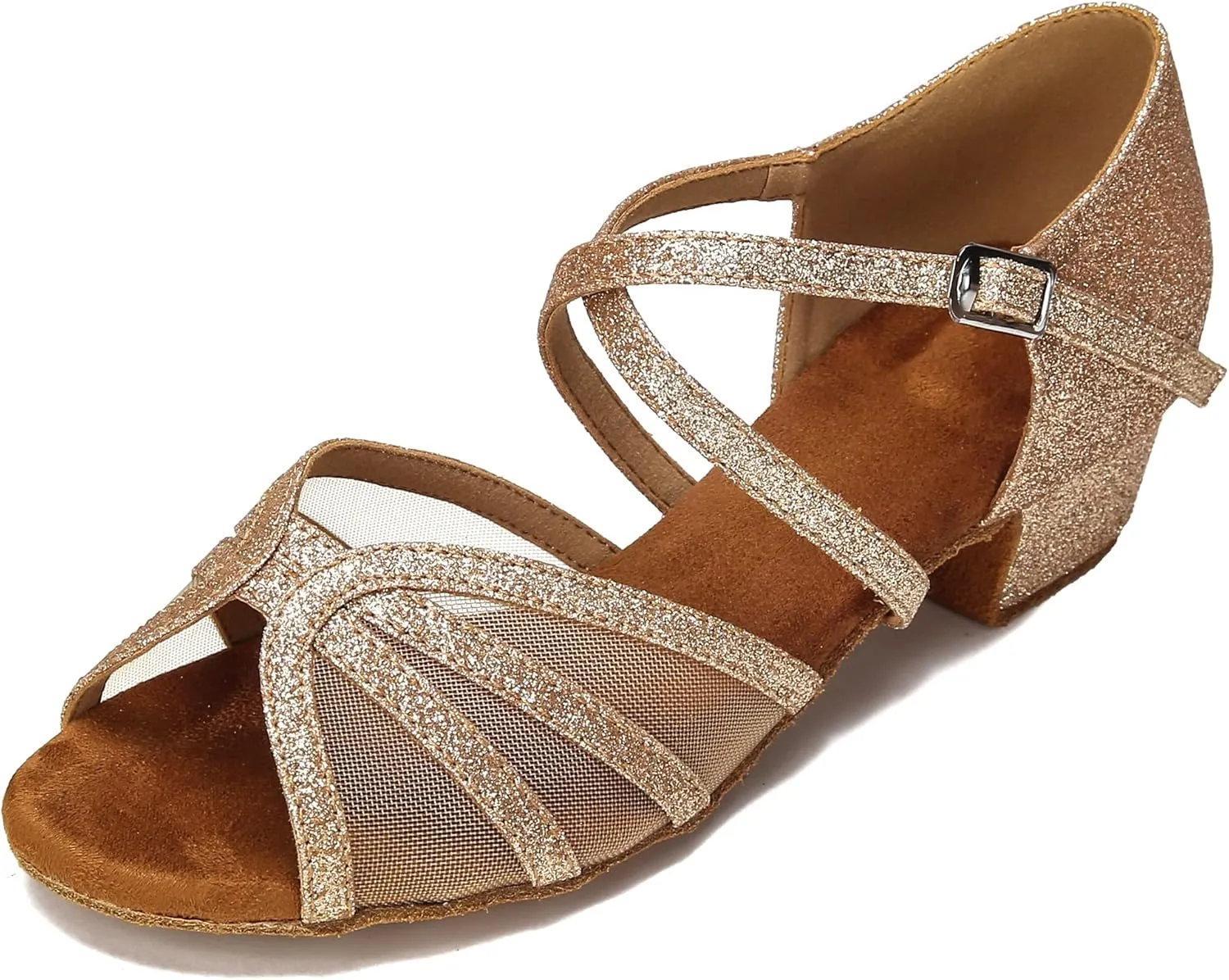 Low Heel Ballroom Dance Shoes Women Latin Salsa Practice Dancing Shoes 1.5 Inch Heel ZB14