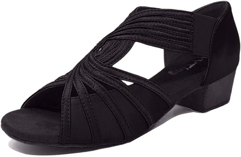 Low Heel Women Ballroom Dance Shoes Salsa Batchata Social Beginner Practice Wedding Dancing 1.5in Heels YT04