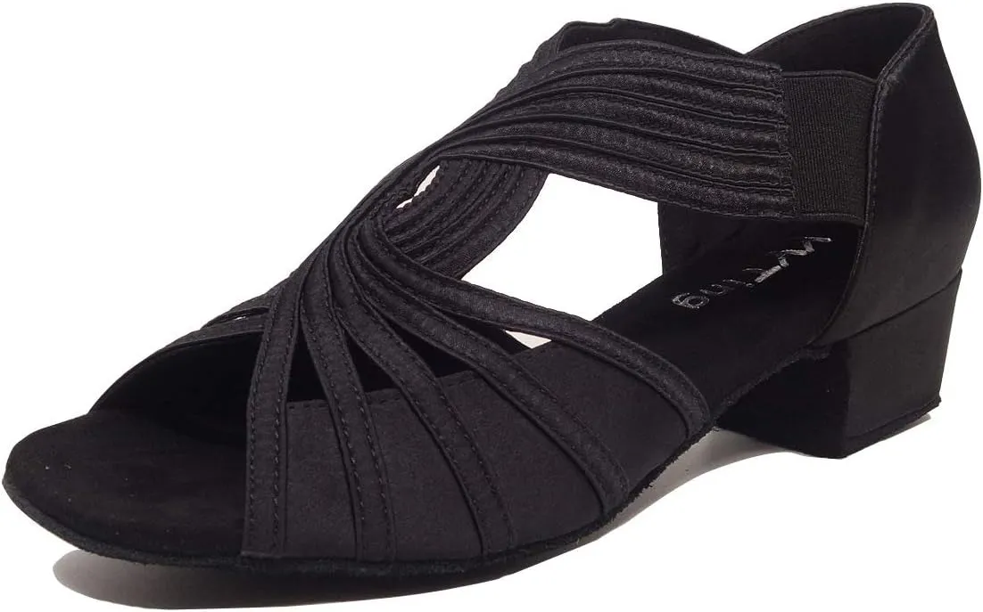 Low Heel Women Ballroom Dance Shoes Salsa Batchata Social Beginner Practice Wedding Dancing 1.5in Heels YT04
