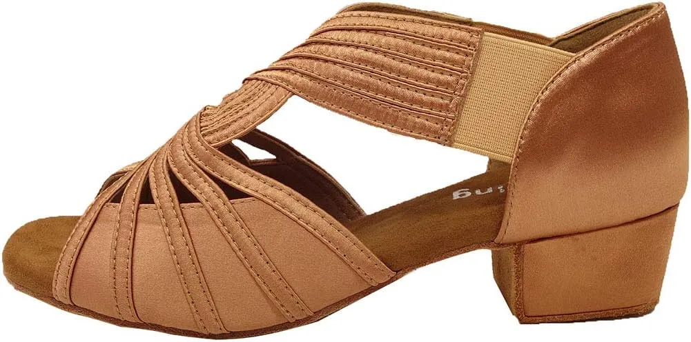 Low Heel Women Ballroom Dance Shoes Salsa Batchata Social Beginner Practice Wedding Dancing 1.5in Heels YT04