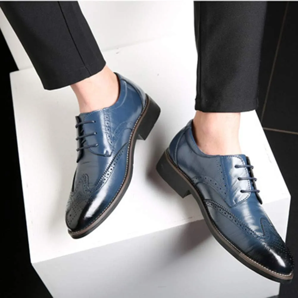 Men Business Leather Oxfords Breathable Slip On Work Driving Loafers Walking Shoes Boat Moccasins