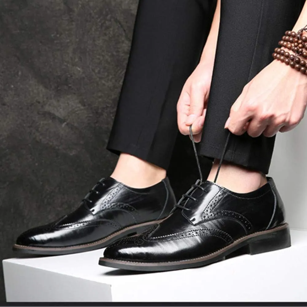 Men Business Leather Oxfords Breathable Slip On Work Driving Loafers Walking Shoes Boat Moccasins