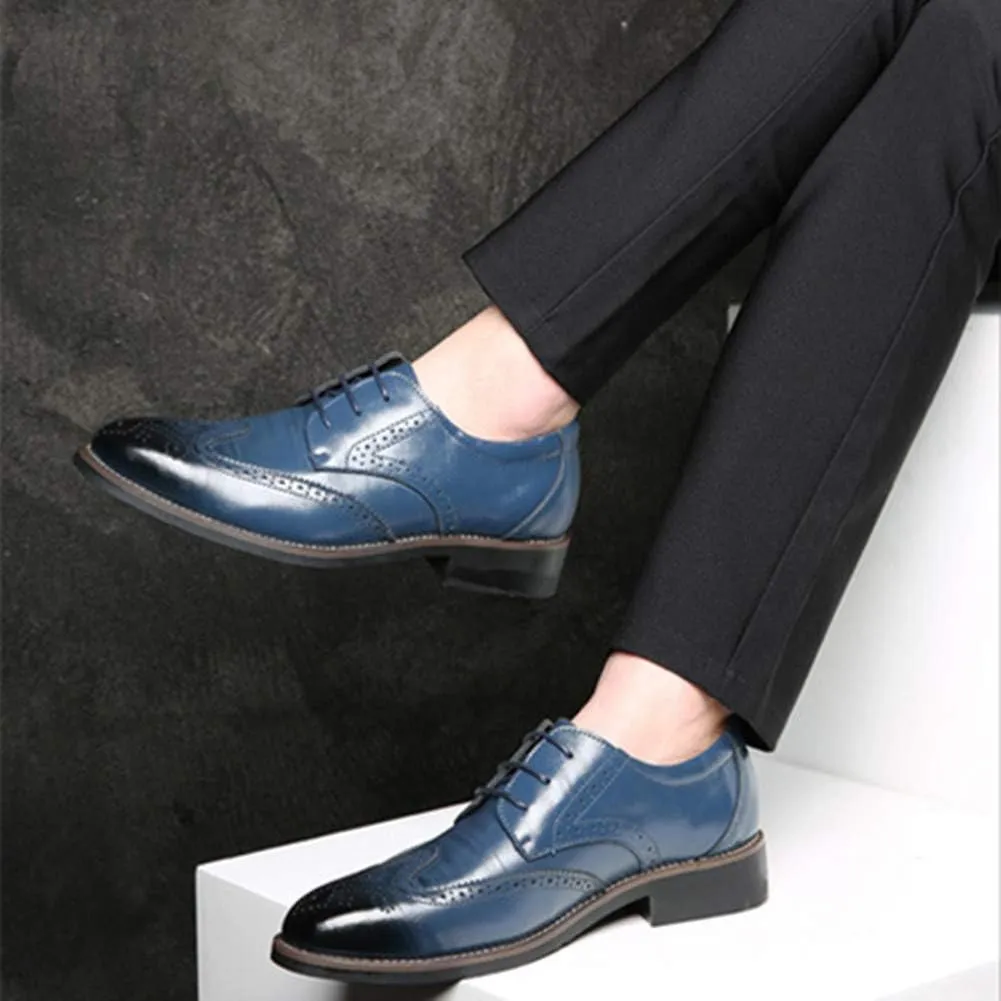Men Business Leather Oxfords Breathable Slip On Work Driving Loafers Walking Shoes Boat Moccasins