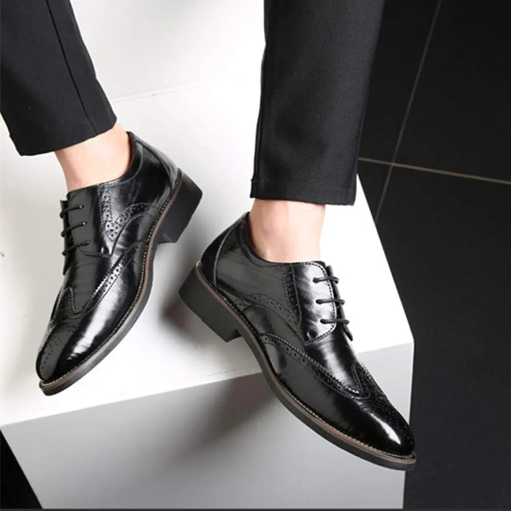 Men Business Leather Oxfords Breathable Slip On Work Driving Loafers Walking Shoes Boat Moccasins