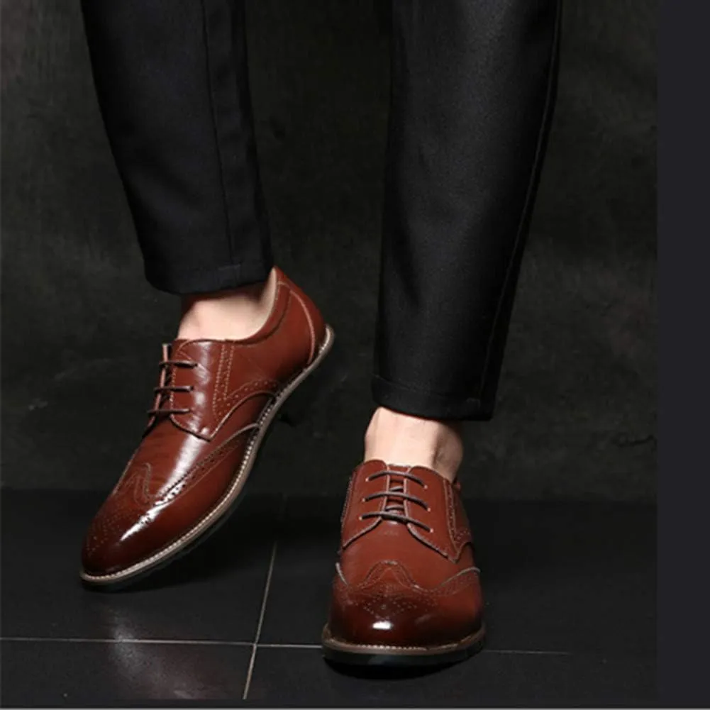 Men Business Leather Oxfords Breathable Slip On Work Driving Loafers Walking Shoes Boat Moccasins