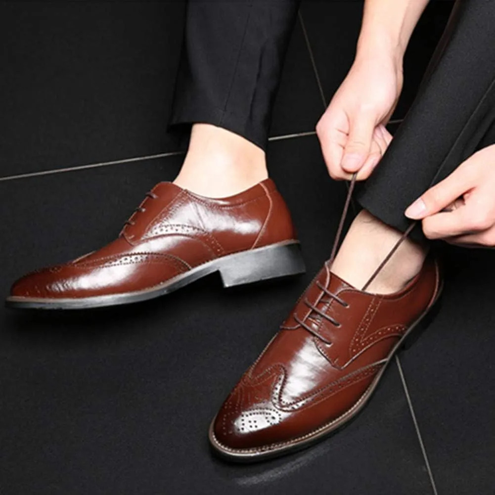 Men Business Leather Oxfords Breathable Slip On Work Driving Loafers Walking Shoes Boat Moccasins