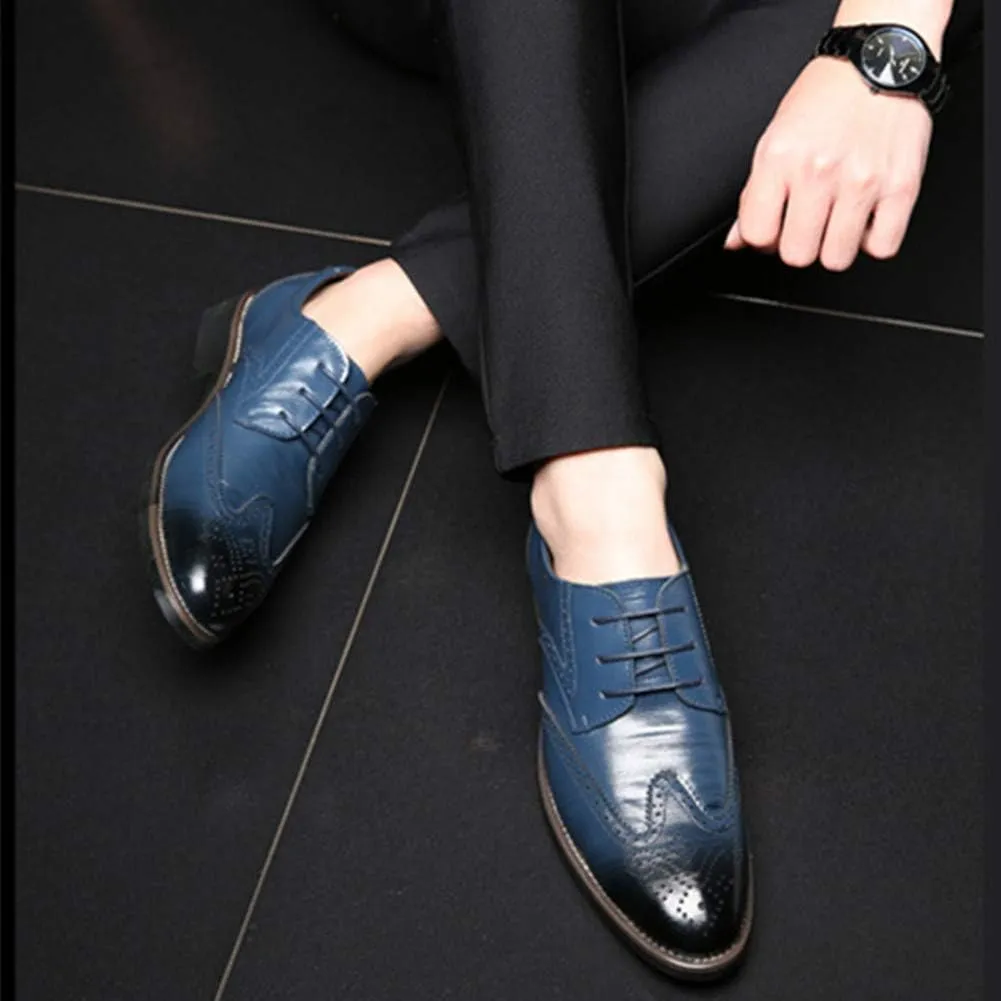 Men Business Leather Oxfords Breathable Slip On Work Driving Loafers Walking Shoes Boat Moccasins