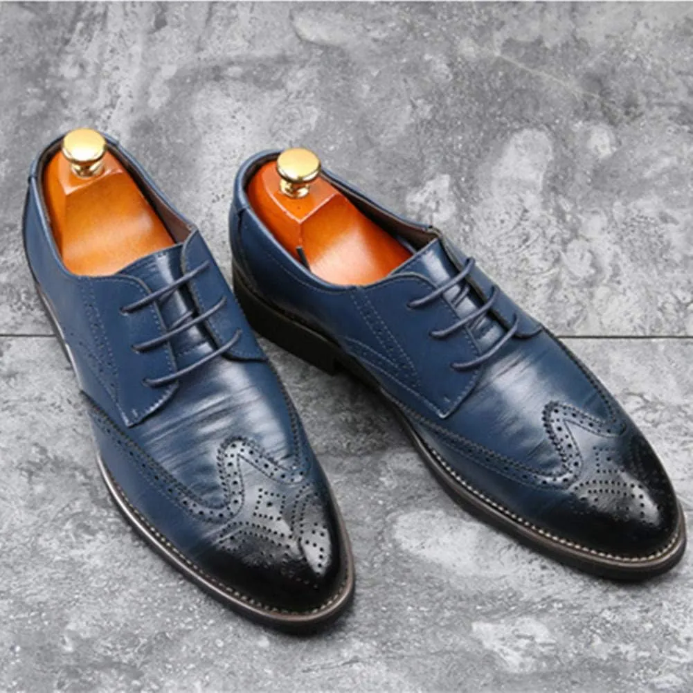 Men Business Leather Oxfords Breathable Slip On Work Driving Loafers Walking Shoes Boat Moccasins