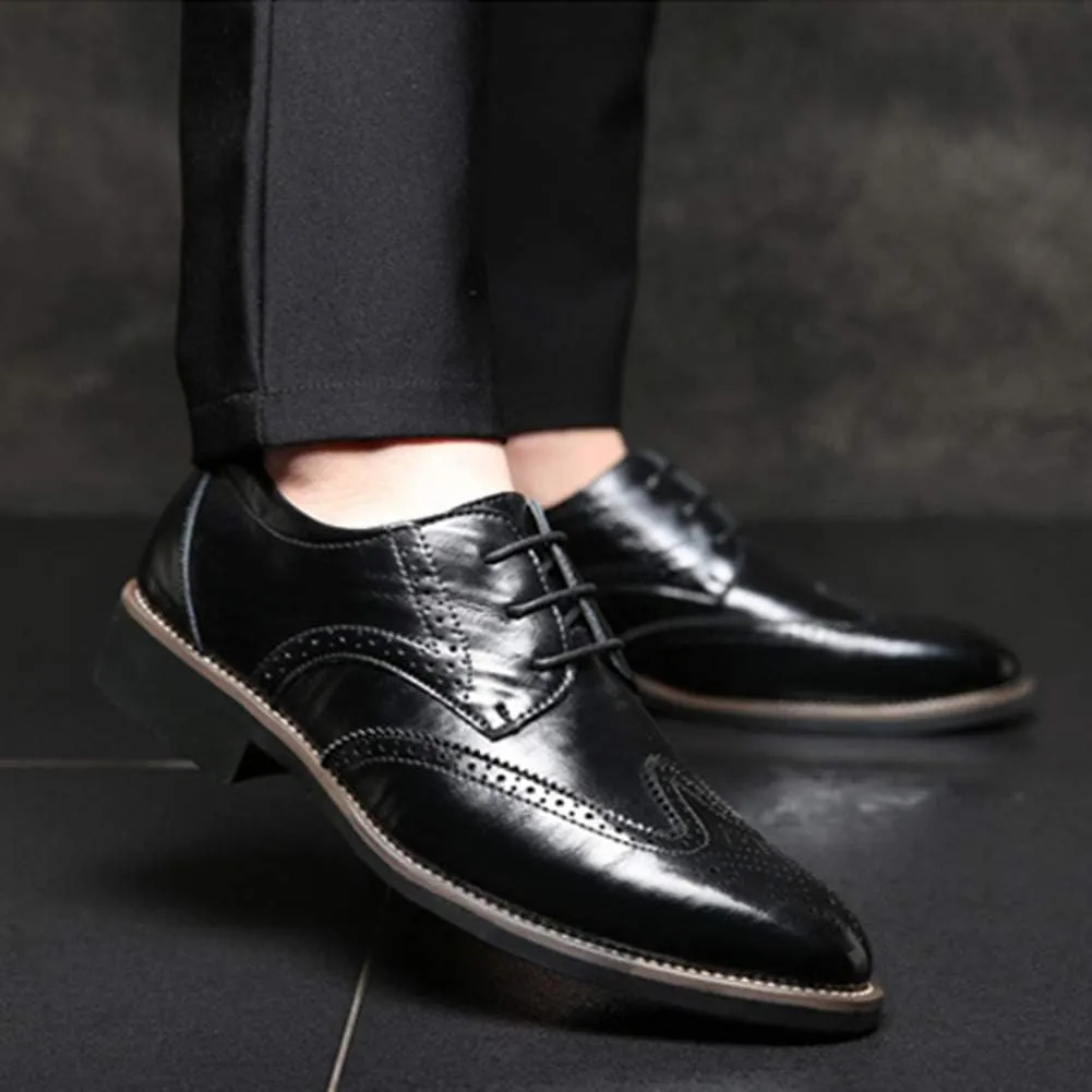 Men Business Leather Oxfords Breathable Slip On Work Driving Loafers Walking Shoes Boat Moccasins