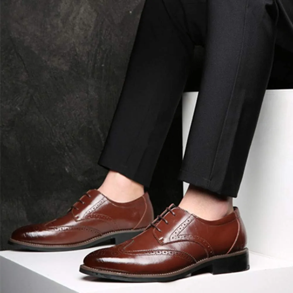 Men Business Leather Oxfords Breathable Slip On Work Driving Loafers Walking Shoes Boat Moccasins