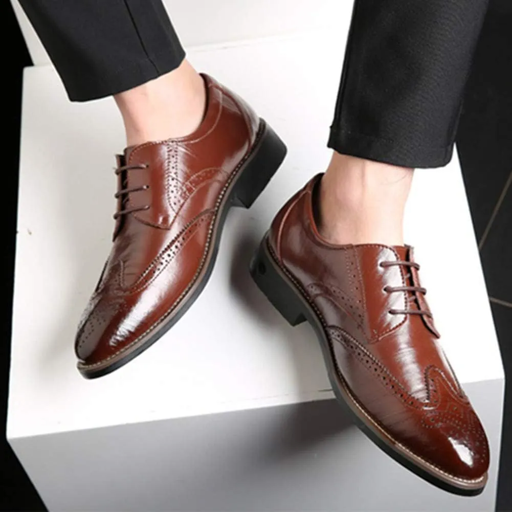 Men Business Leather Oxfords Breathable Slip On Work Driving Loafers Walking Shoes Boat Moccasins